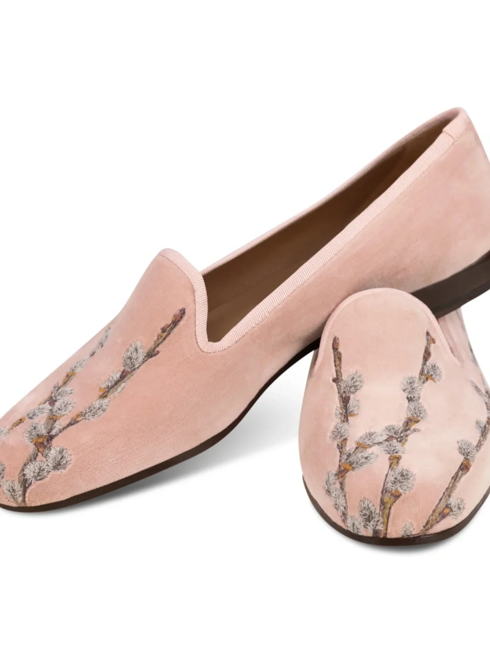 $625 NIB Stubbs & Wootton Women's Catkins Velvet Slippers Loafers Flats US 9 - Picture 2 of 4